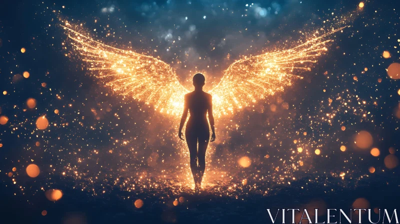 Golden Wings of Light Angel AI Image