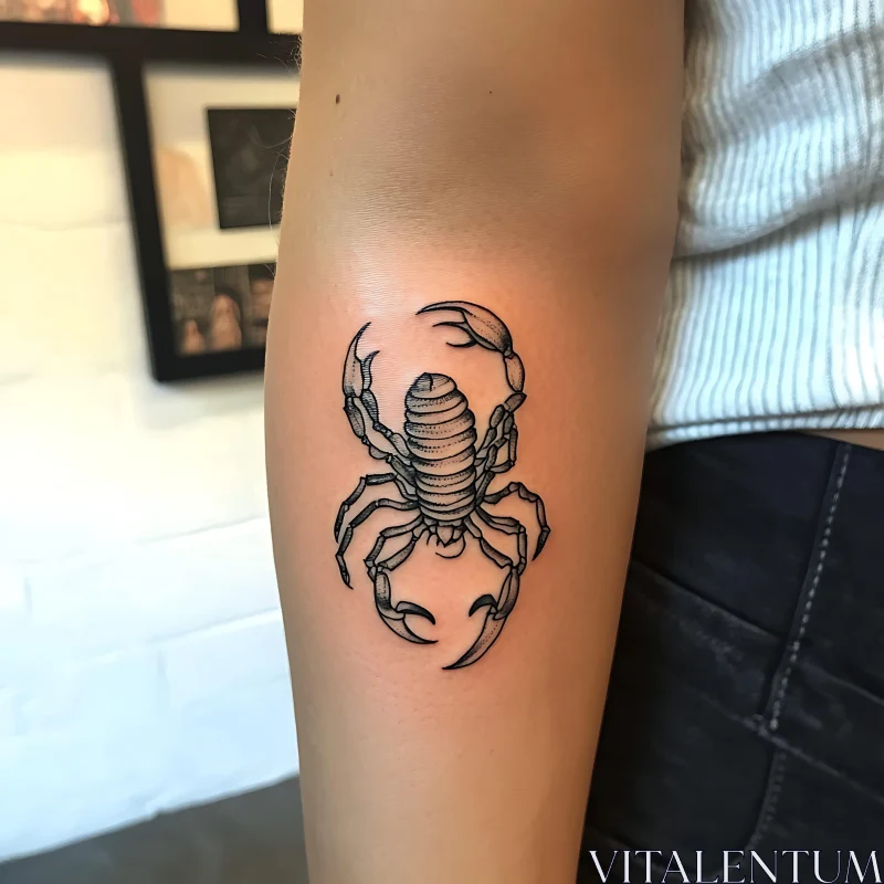 Minimalist Scorpion Tattoo Design AI Image