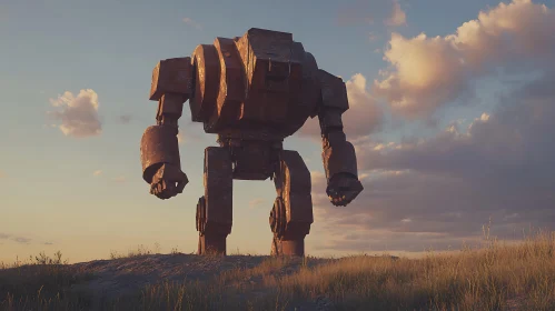 Weathered Robot on a Hill