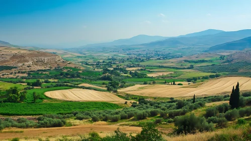 Green Valley Landscape with Hills