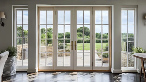 Bright Interior with Garden View