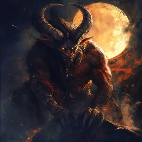 Horned Demon in the Night