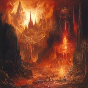 Fiery Depths Landscape Art