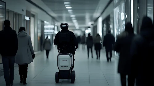 Futuristic Mall Security Robot