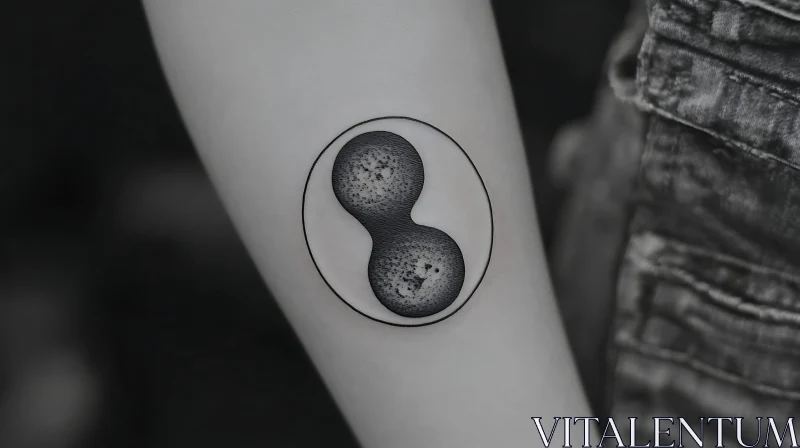 Simple Black Ink Circle Tattoo on Arm AI Image