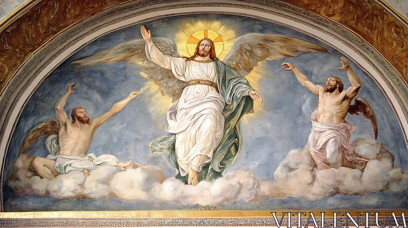 AI ART Heavenly Ascension: Religious Art Depiction