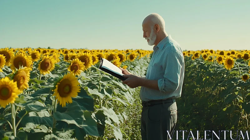 Sunflower Field Inspection AI Image