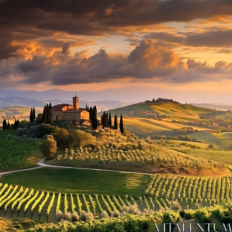 AI ART Picturesque Italian Countryside Landscape