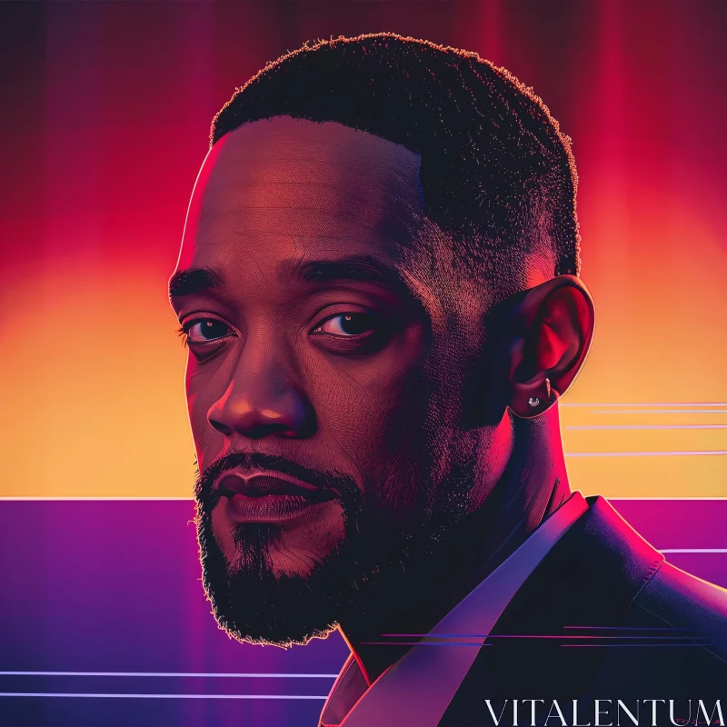 AI ART Will Smith Colorful Portrait Art