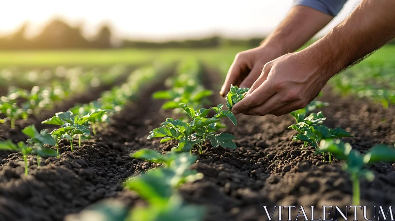 Agriculture: Nurturing New Life in the Field AI Image