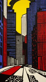 Abstract Cityscape with Colorful Buildings