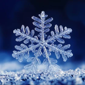 Detailed Close-Up of a Snowflake