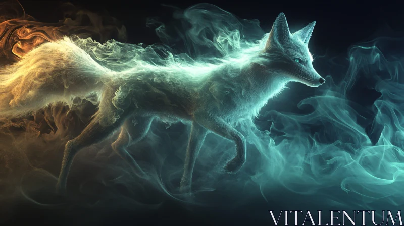 Mystic Fox of Smoke and Light AI Image