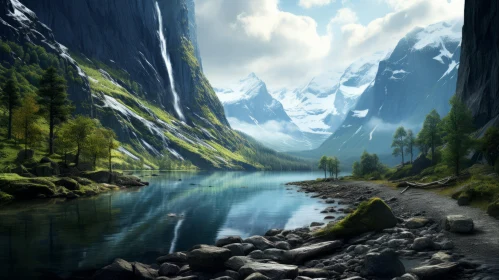 Breathtaking Norwegian Nature - Mountainous Vistas with Flowing Water