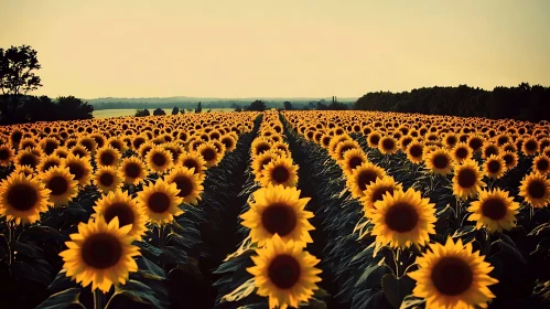 Endless Sunflower Field in Bloom