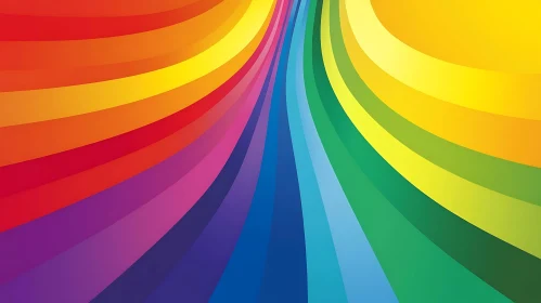 Curved Rainbow Lines Color Gradient