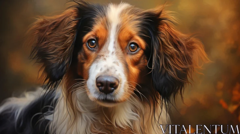 Digital Art Dog Portrait in Soft-Focused Realism AI Image