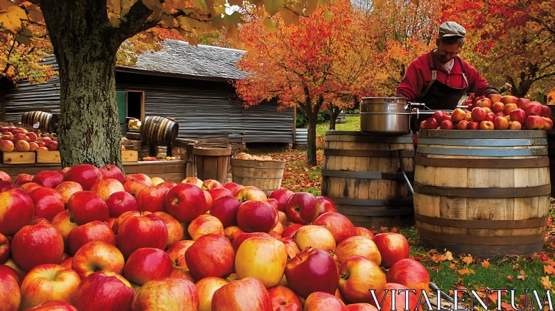 AI ART Harvest Time: A Pile of Red Apples