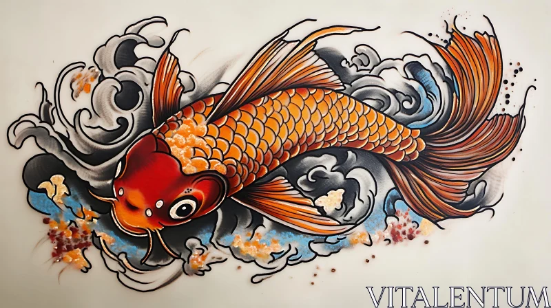 Colorful Koi Fish Tattoo Artwork AI Image