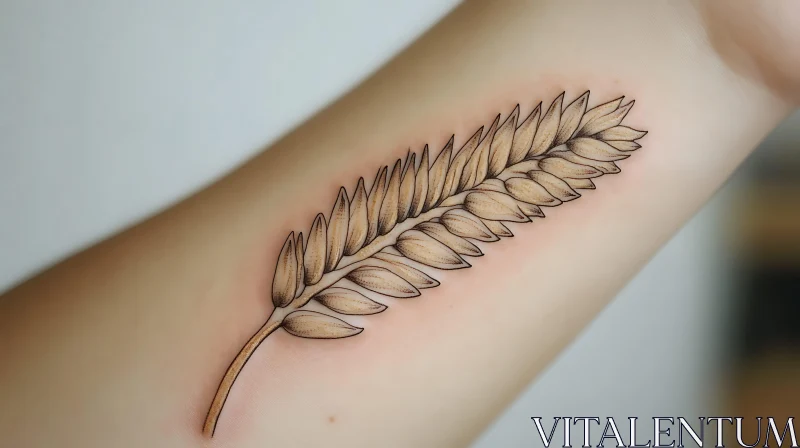 AI ART Realistic Wheat Tattoo Design