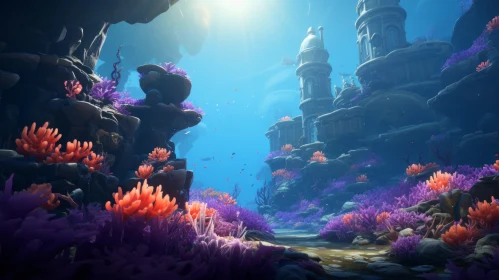 Fantasy Underwater World in 2D Game Art Style