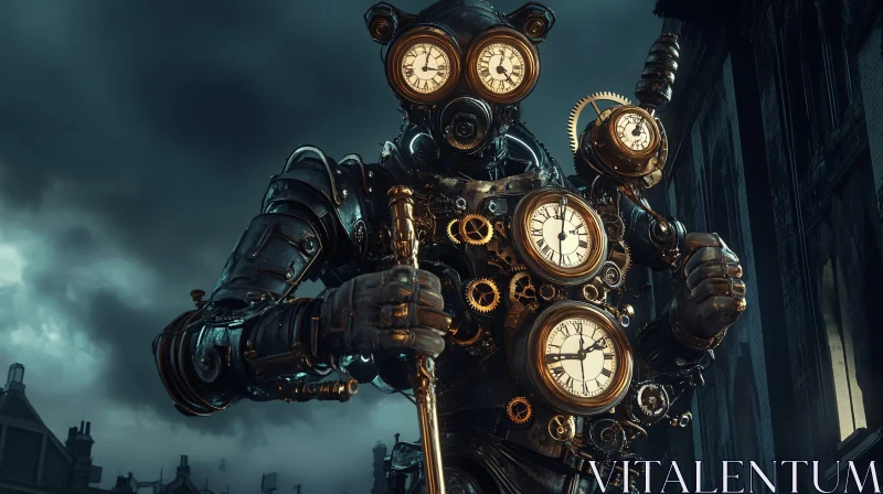 AI ART Clockwork Guardian