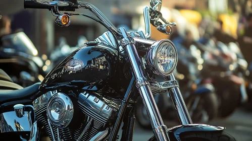 Motorcycle Detail, Chrome and Black