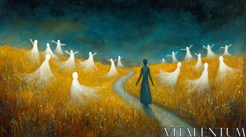 AI ART Ethereal Field Walk Painting