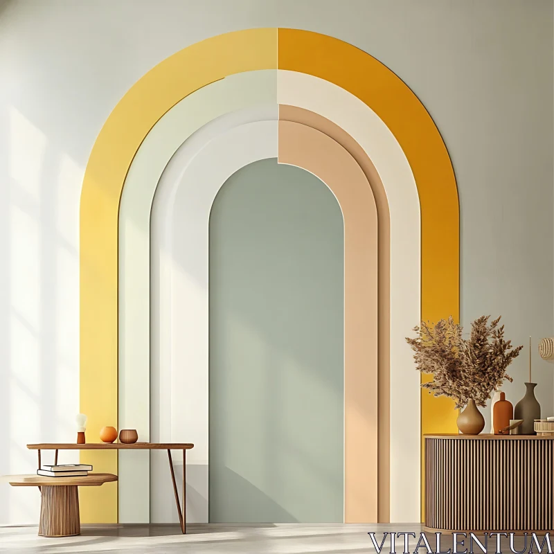 AI ART Pastel Archway Serene Interior