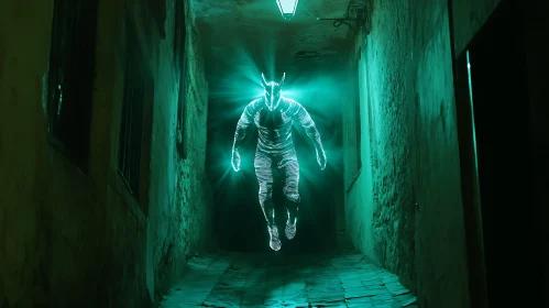 Glowing Demon in the Shadows