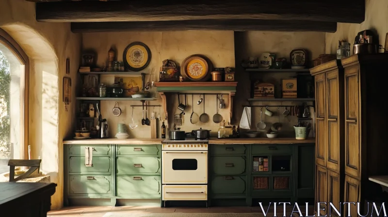 Vintage Style Kitchen Interior Design AI Image