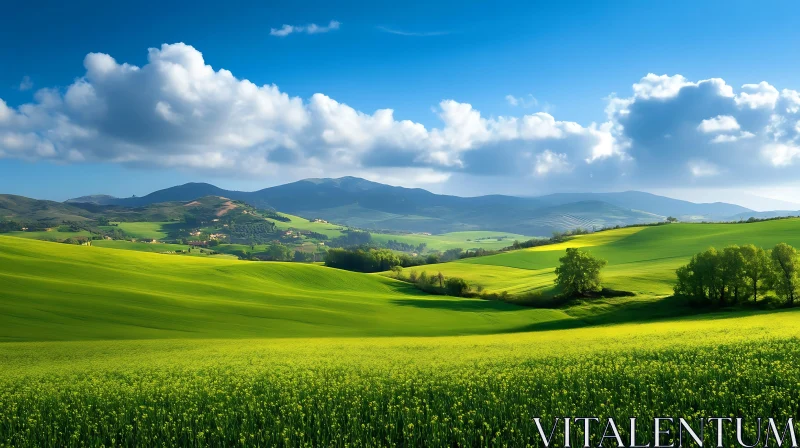 AI ART Lush Green Field Landscape