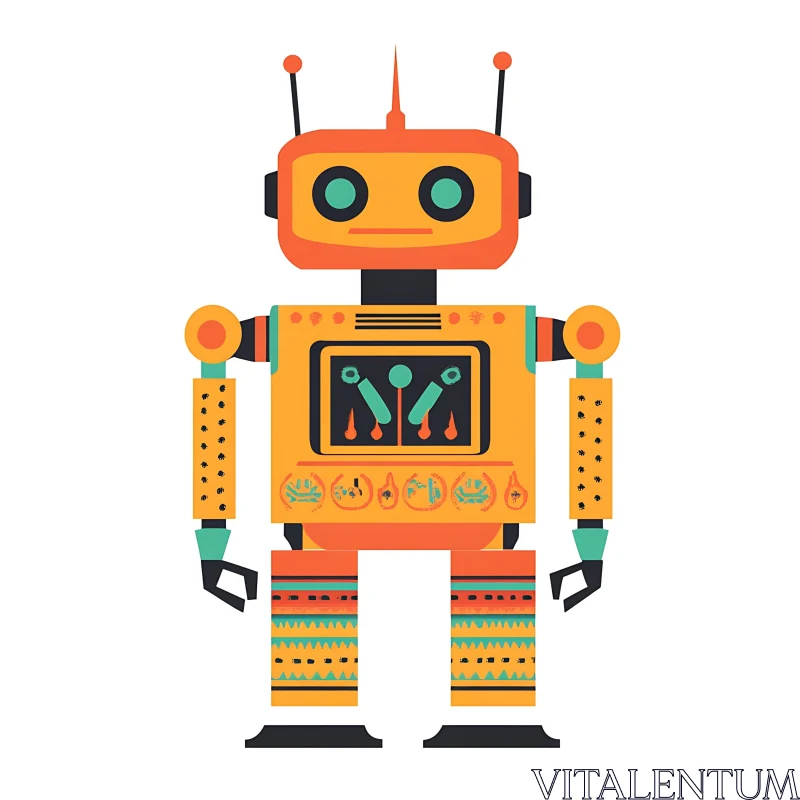 Vintage Style Robot Design AI Image