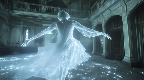 Spectral Woman in Old Hall