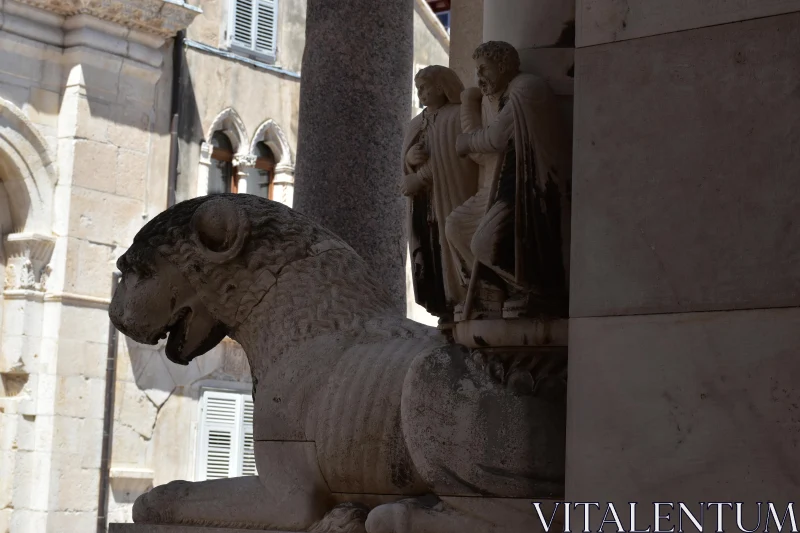 Majestic Stone Carving Detailed View Free Stock Photo