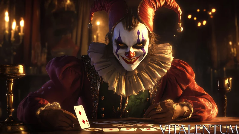 AI ART Creepy Clown Playing Cards