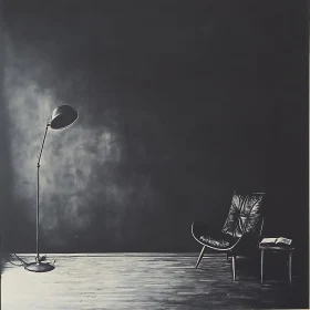 Minimalist Interior with Chair and Lamp