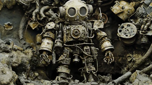 Vintage Robot in Ruins