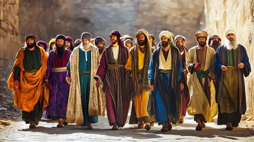 Group of People in Traditional Garb