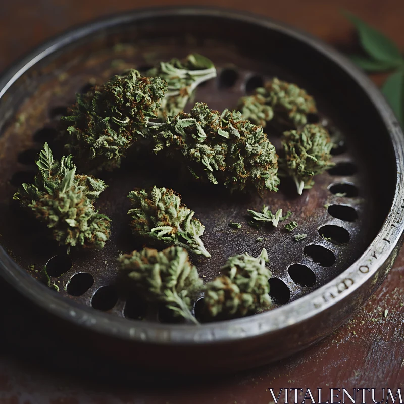 Marijuana Buds Displayed on Tray AI Image