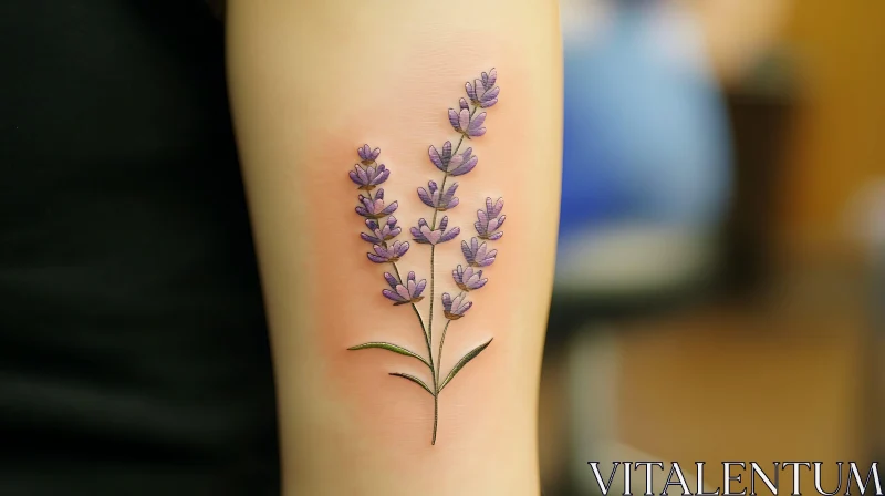 Lavender Flower Tattoo Design AI Image