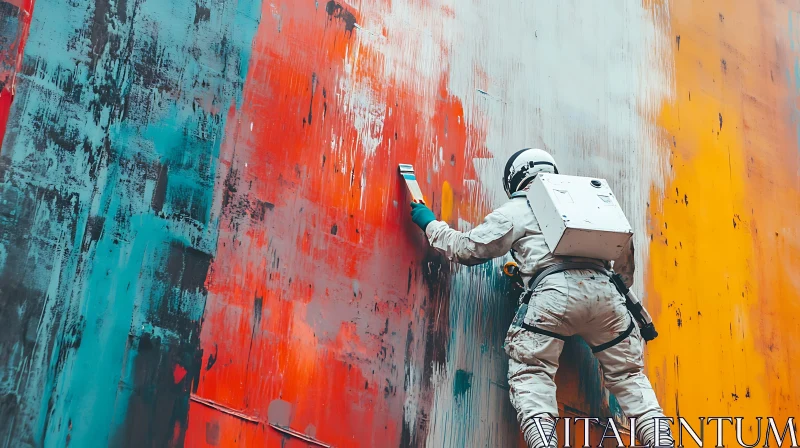 Space Explorer Urban Art Creation AI Image