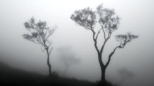 Misty Trees Landscape