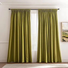 Olive Green Curtain Elegance