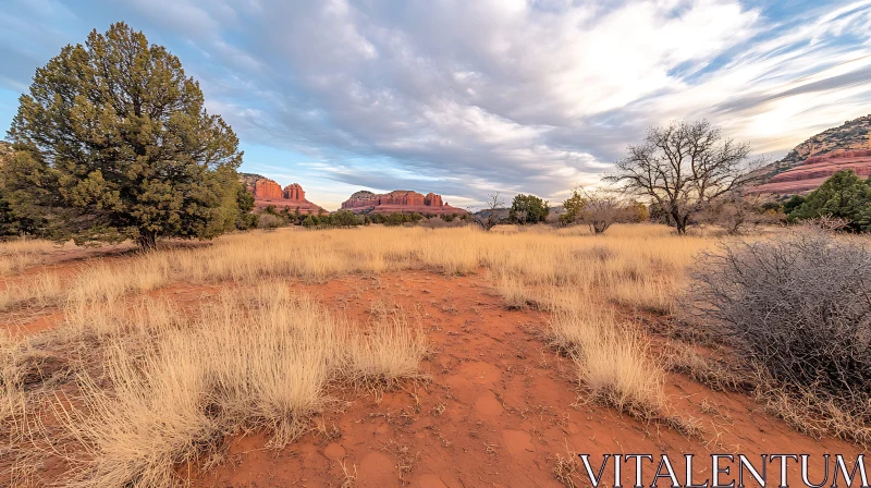 AI ART Red Rock Desert Serenity