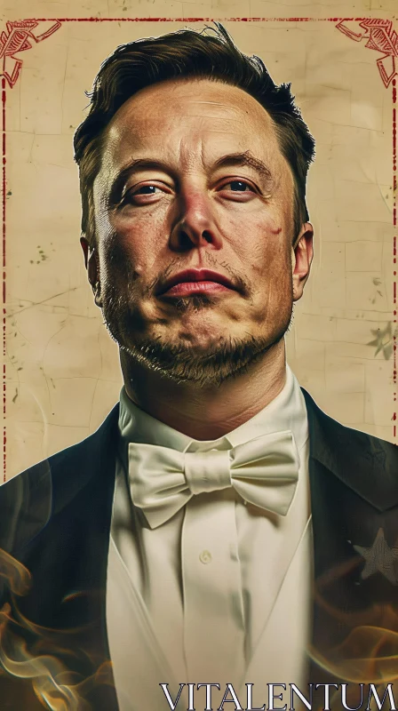 Elegant Portrait of Elon Musk AI Image