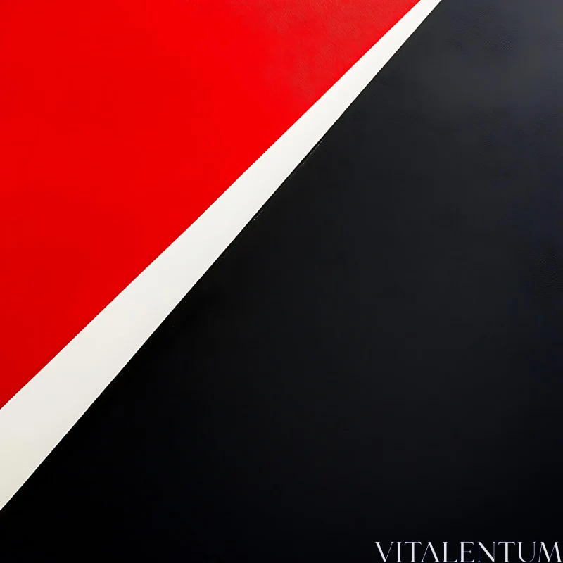 Minimalist Red and Black Abstract Painting AI Image