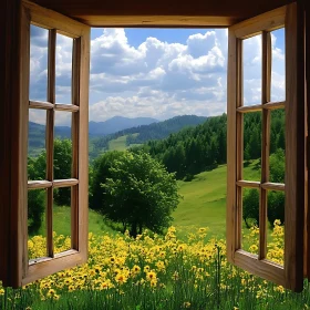 Window to a Floral Landscape