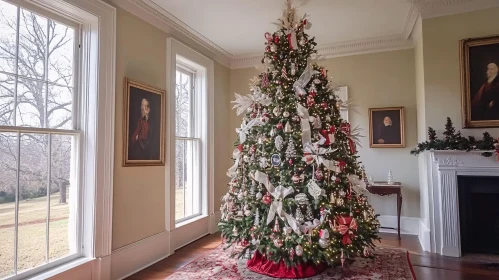 Festive Holiday Tree with Ornaments