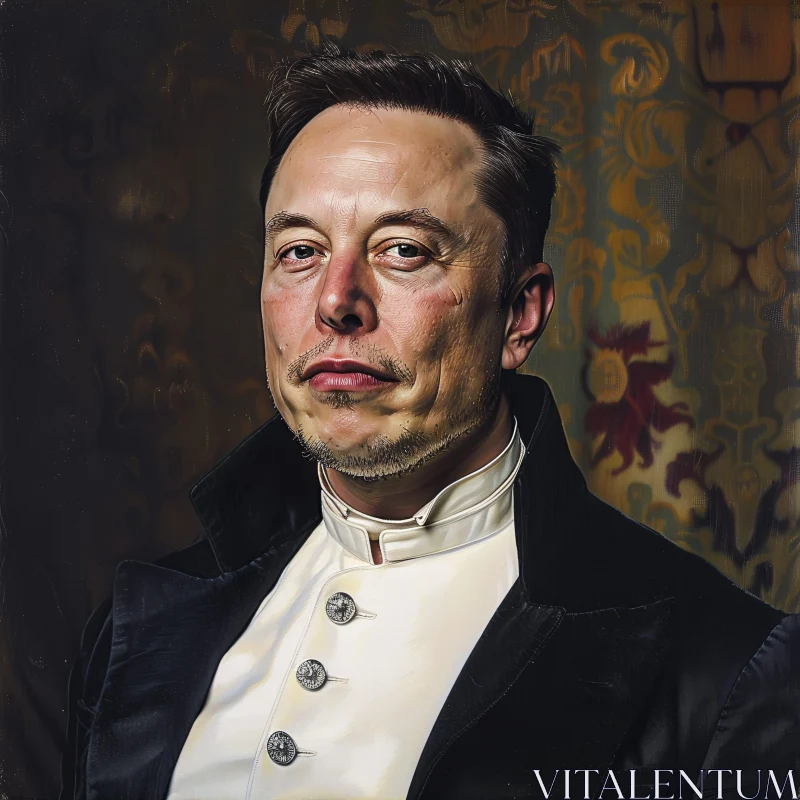 AI ART Detailed Portrait of Elon Musk in Classic Formal Attire